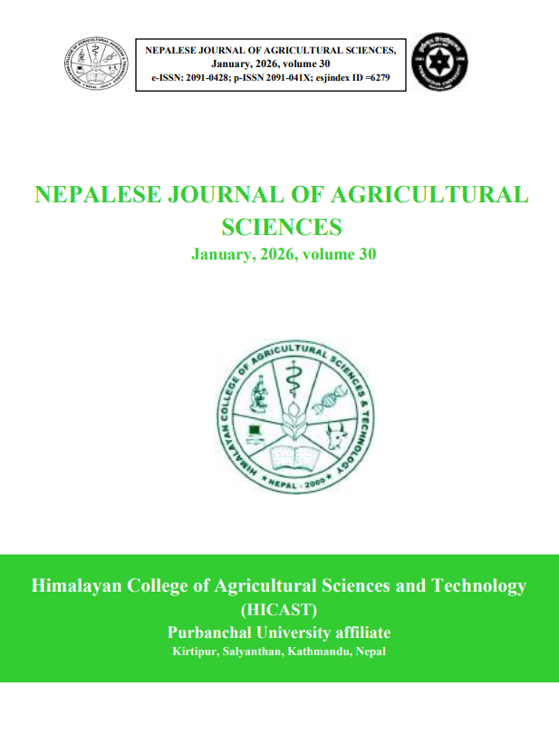 NEPALESE JOURNAL OF AGRICULTURAL SCIENCES